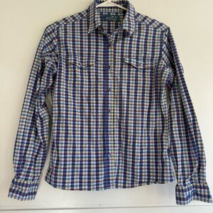 Wrangler Shirt Womens Small Plaid Western Pearl Snap Cowboy Rodeo